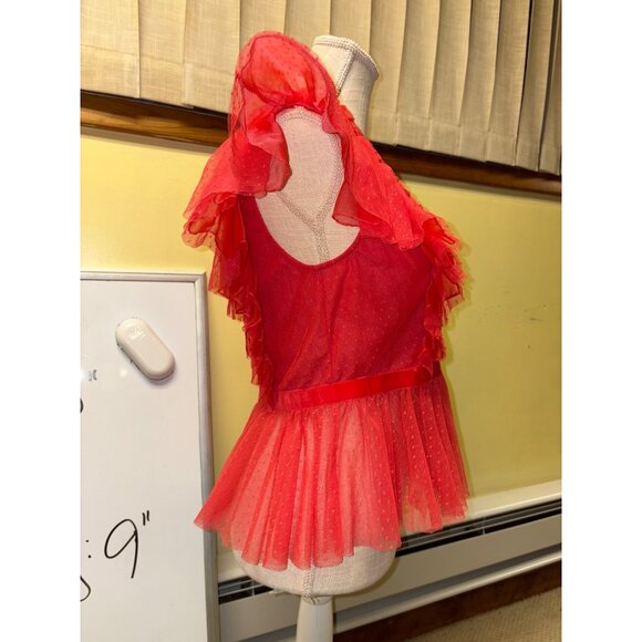 NEW Geisha Designs Anthropologie Ruffled Tulle Sheer Velvet-Trim V-Neck Blouse - Picture 7 of 16